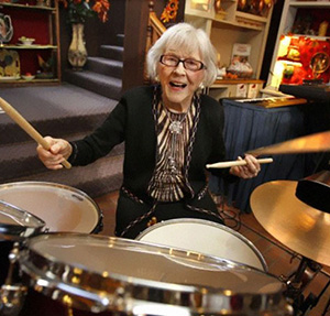 100 year old drummer girl